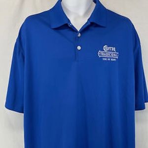 Men's Nike Golf Dri-Fit Cuervo Traditional 100% De Agave SS Polo Shirt Blue XL